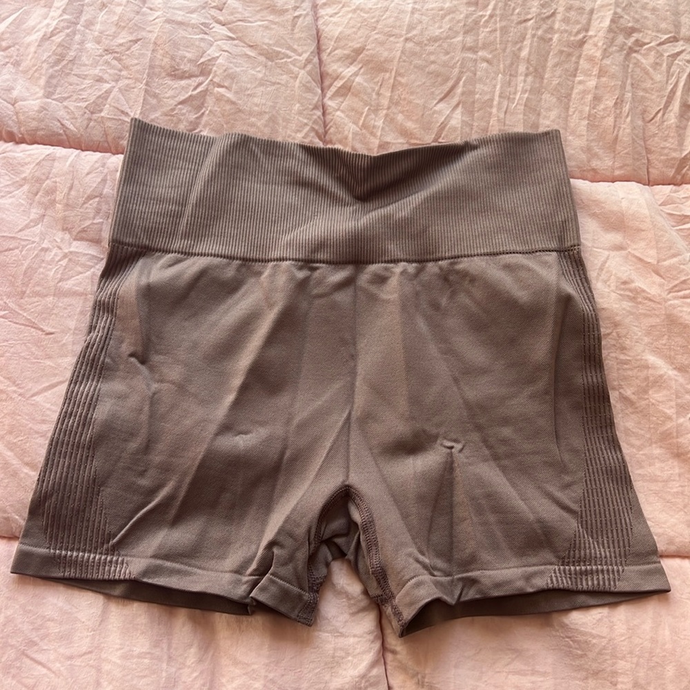nude gym shorts with slight contouring!